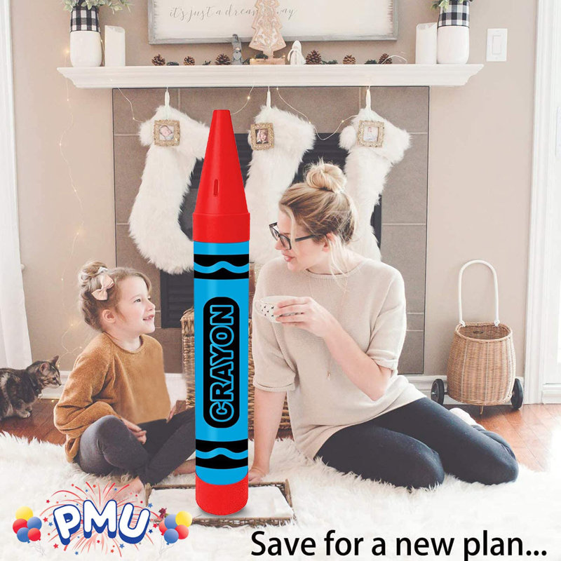 PMU Giant Crayon Bank 36 Inch Pkg/1, Red/Turquoise