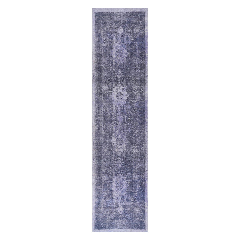 Anthracite Washable Area Rug, Rectangle 2'5" x 10'