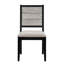 De 2 chaises de salle à manger rembourrées en gris et noir, base robuste en contreplaqué, siège de 19 pouces, matériau, base rectangulaire, revêtement, mobilier de chambre