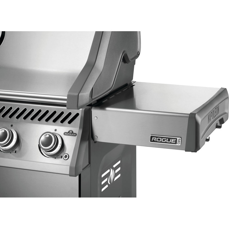 Barbecue à 4 brûleurs avec brûleur latéral infrarouge et grille de cuisson en fonte Rogue PRO 525, Acier Inoxydable