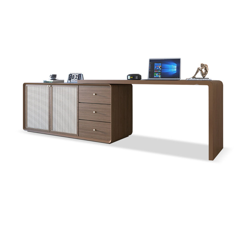 Bureaux rectangulaires en bois massif, Noyer, H 29,53 po x l 122,05 po x P 19,69 po
