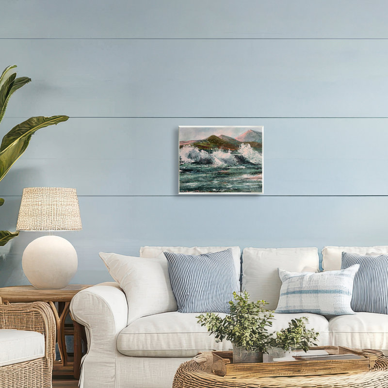 Plaque murale Wild Coast with Turbulent Waves, design par Patricia Reynolds