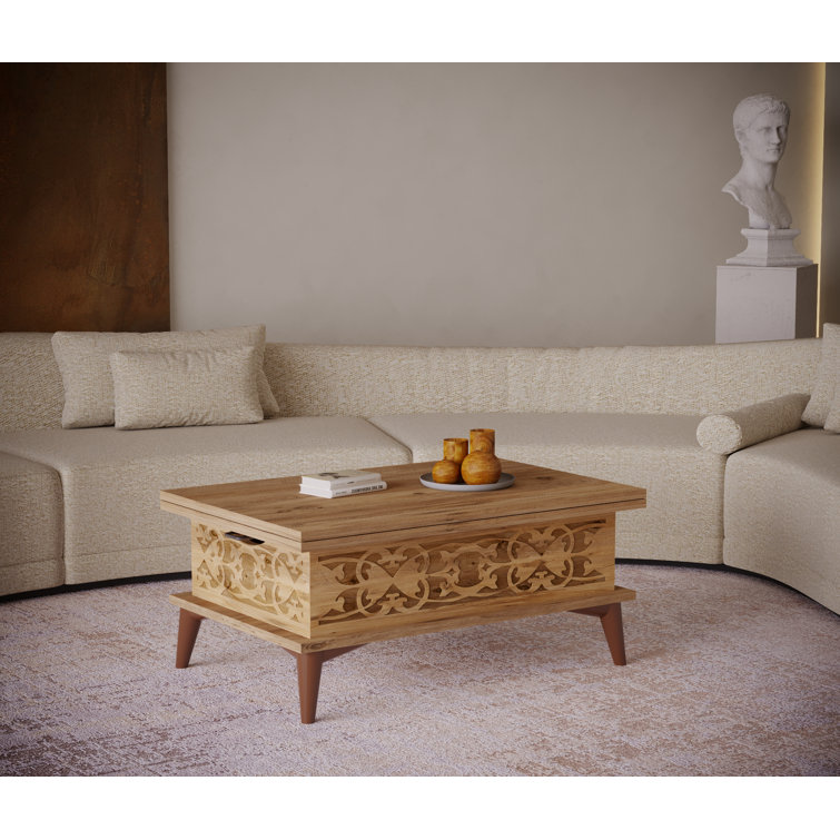 Lift Top Extendable Frame Coffee Table with Storage