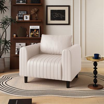 Fauteuil en similicuir de 37,8 po de largeur Delana
