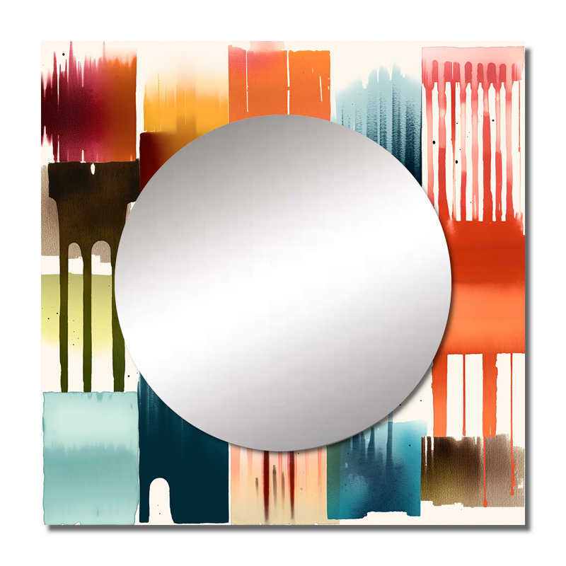 Samil - Grand miroir carré géométrique moderne pour décoration murale, 36 po x 36 po