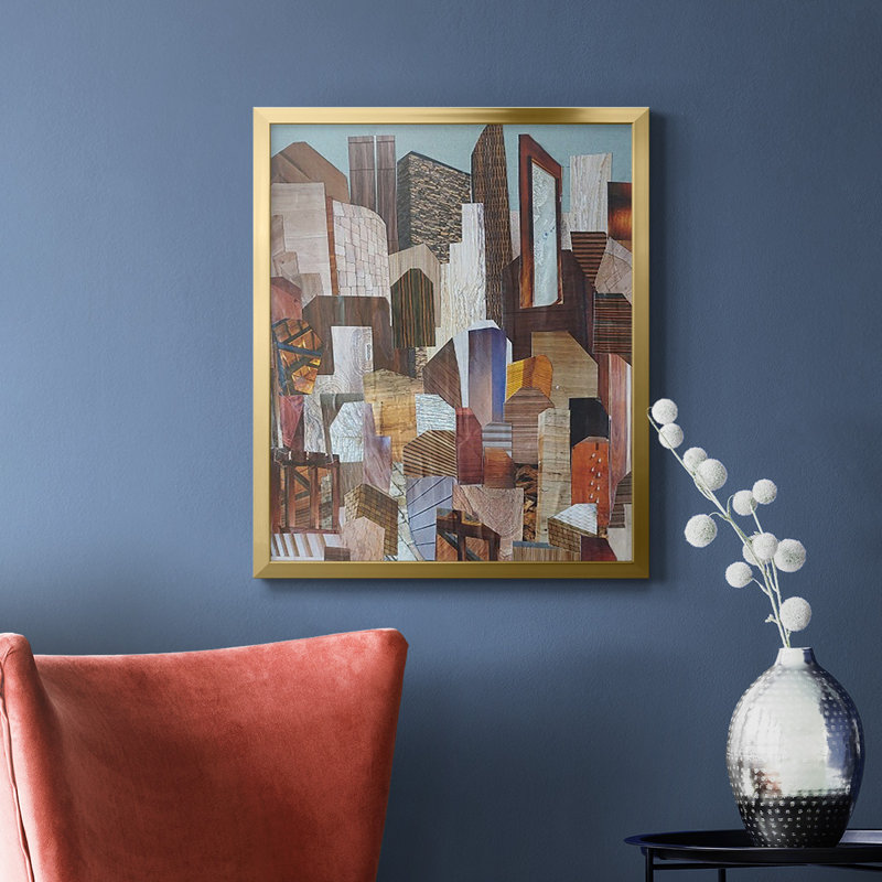 Toile encadrée de qualité supérieure Metropolis - prête à être accrochée, Or, H 24 po x l 20 po