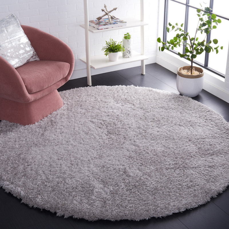 Tapis argenté Barto, Rond 6 pi 7 po