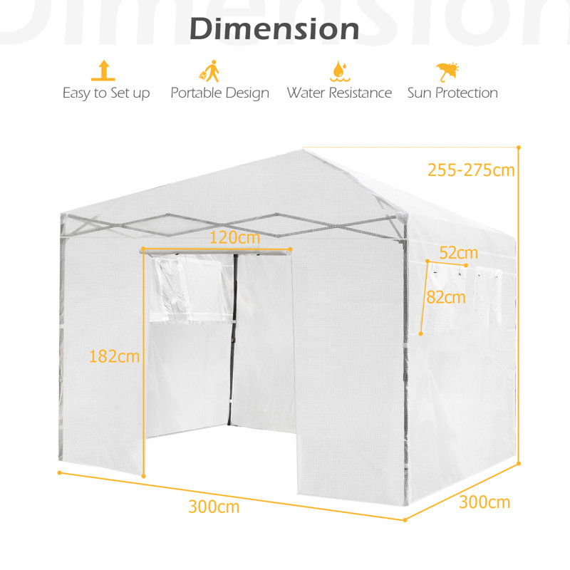 Bricyn 10 Ft W x 10 Ft D Mini Greenhouse
