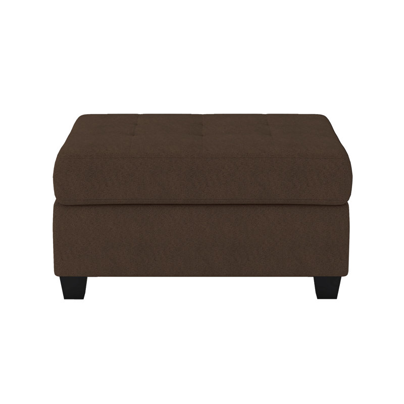 Repose-pieds 1pc avec capitonnage et tissu d'ameublement en bois massif