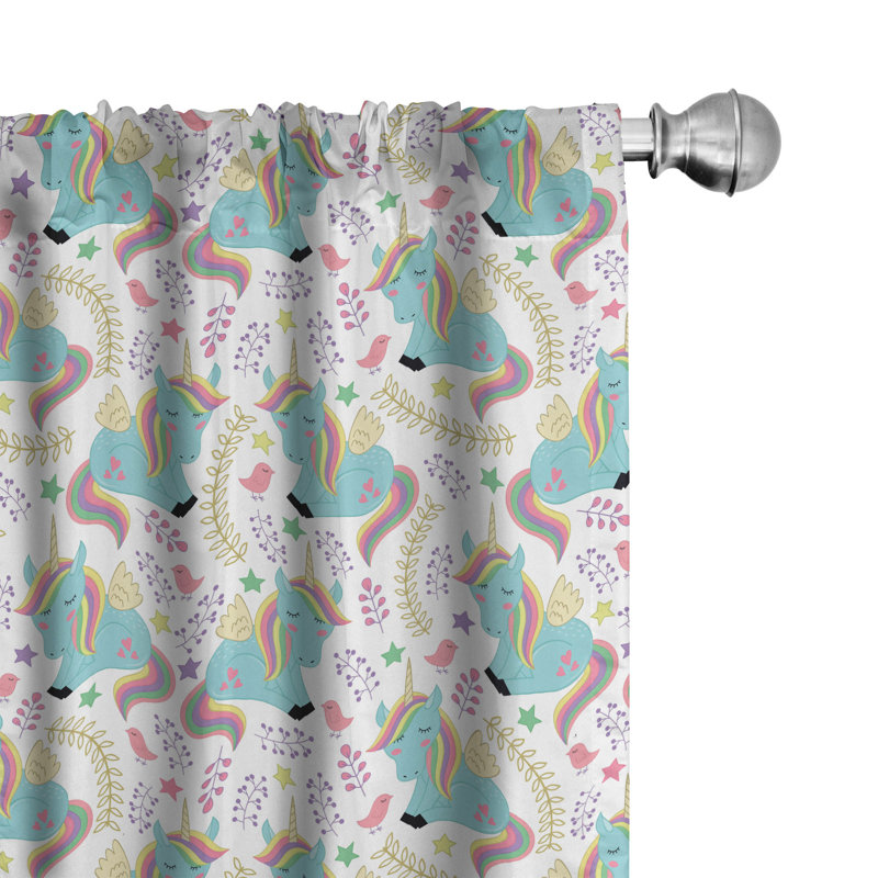 Unicorn Semi-Sheer Rod Pocket Curtain Panels, 28" x 63"
