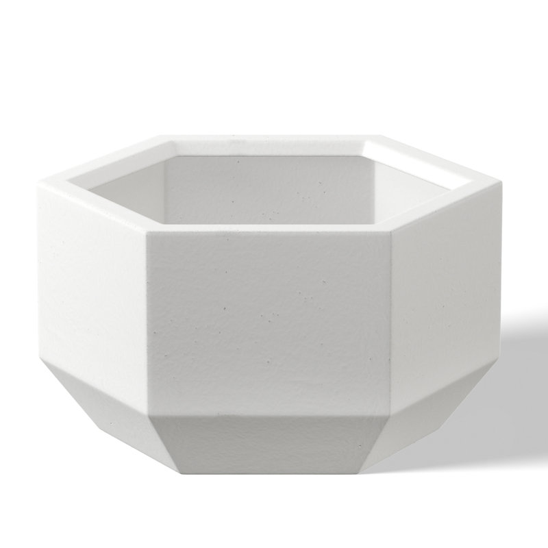 Armontae Handmade Planter Box, Crisp White, 8'' H X 14'' W X 12'' D