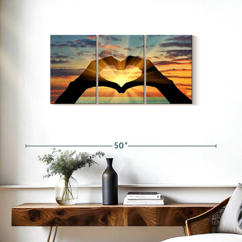 Love 3 pièces, H 38 po x l 18 po x P 1,25 po