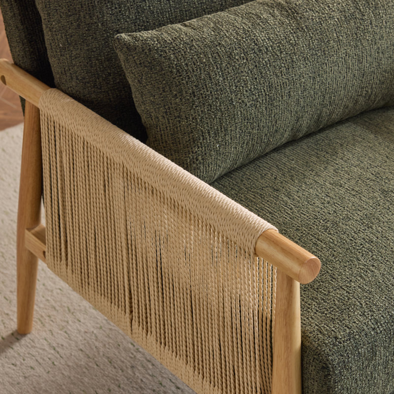 Chaise avec accoudoirs Masson Chenille, Chenille verte