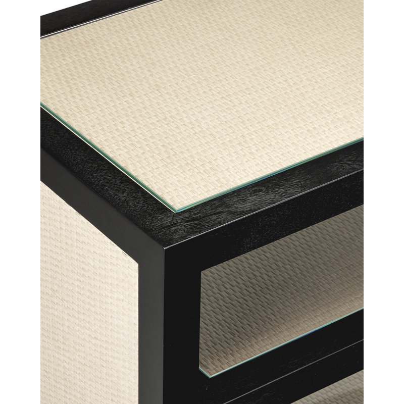 Deanna 72 in. Glass and Solid Wood Console Table
