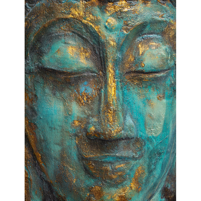 Art mural sur toile Verdigris Buddha III, L 30 po x H 40 po x P 1,5 po