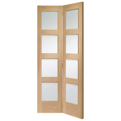 Internal Glazed Oak Shaker Bi-Fold