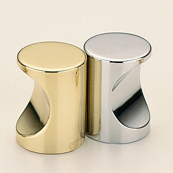 Poignée cylindrique classique et moderne, Laiton brillant, H 1,25 po x l 1,25 po x P 1,25 po