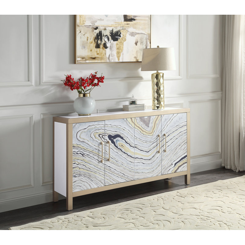 Table d'appoint rectangulaire avec 4 portes