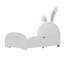 Lit simple tapissier princesse en forme de lapin, lit plateforme simple avec tête et pied de lit, blanc (