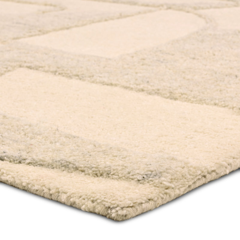 Tapis brun clair en laine touffeté à la main Deese, Rectangle 7 pi 9 po x 9 pi 9 po