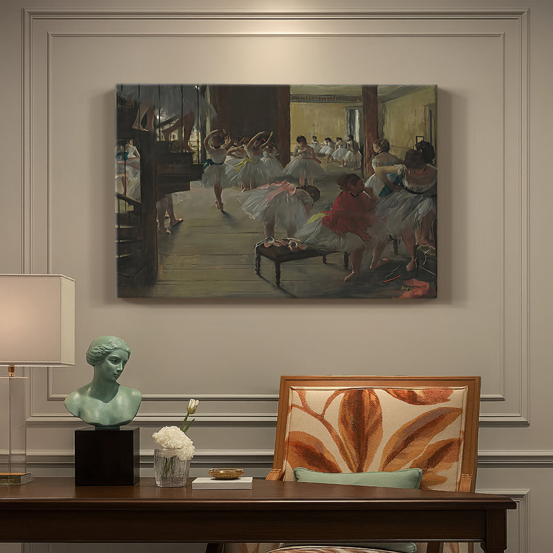 The Dance Class (NGA / Corcoran Version)-Edgar Degas-Gallery Wrapped Canvas-c. 1873, 18x27
