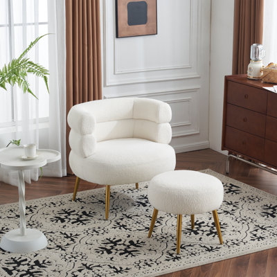 Adelfa Upholstered Armchair with Footstool