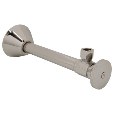 Round Handle Angle Stop Valve, 1/2" Copper Sweat x 3/8" OD Compression Outlet