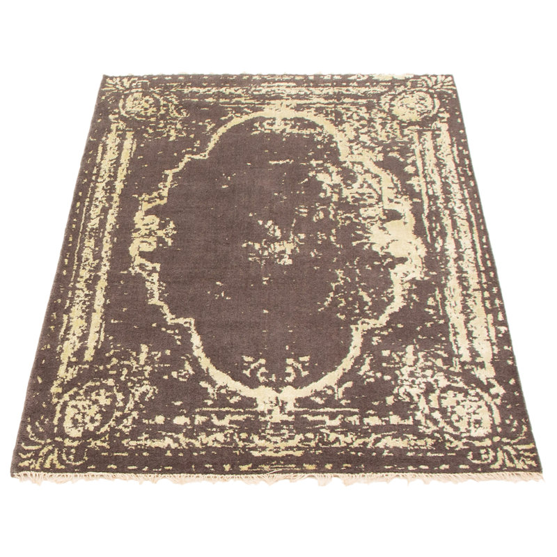 Tapis oriental gris / ivoire noué à la main