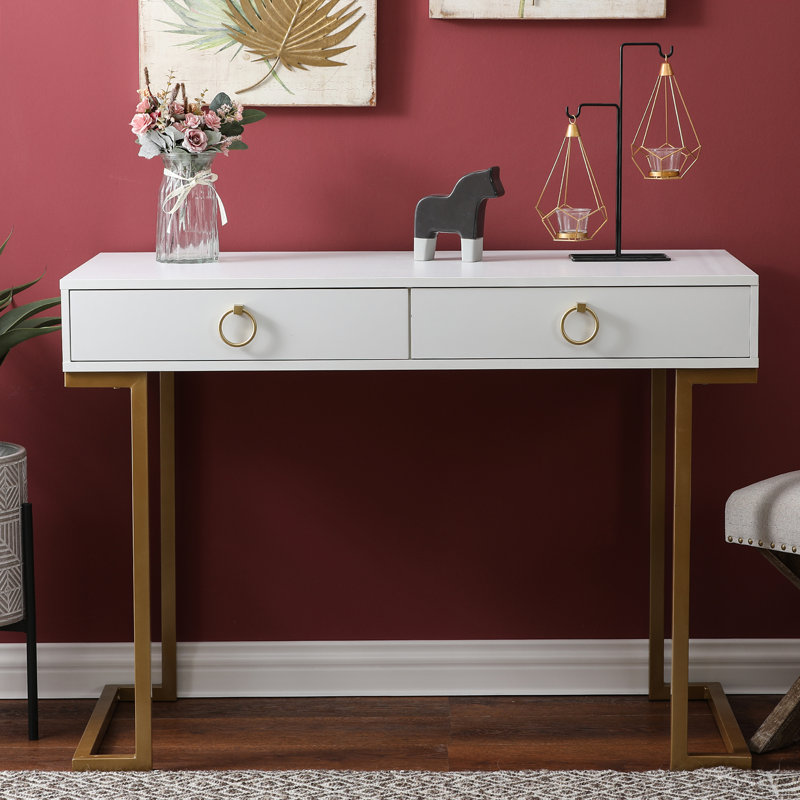 Modern Writing and Computer Desk with 2 Drawers