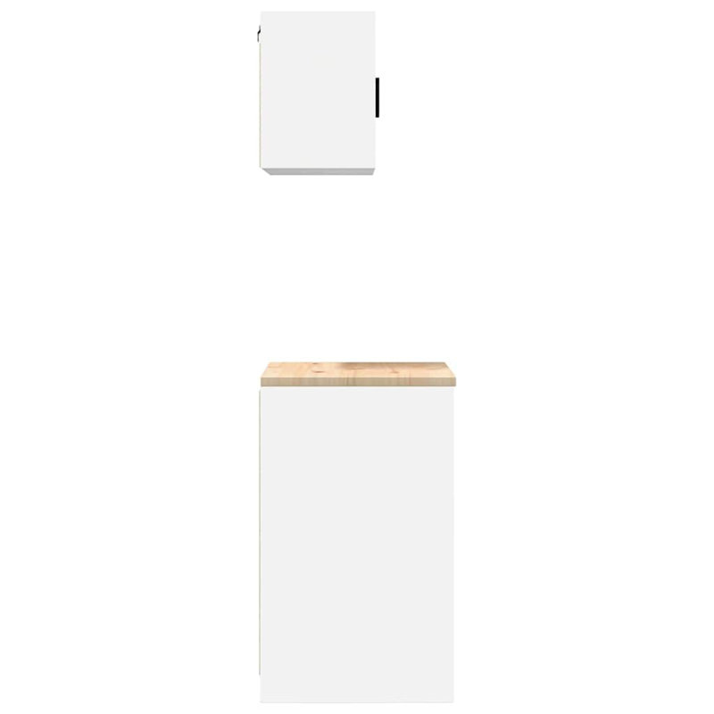 Garage Cabinets 2 Pcs Engineered Wood, White