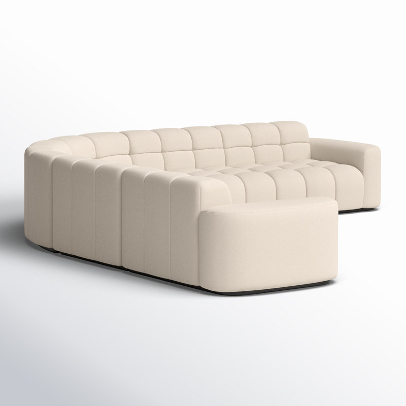 Roman L-Shaped Sectional, Oat Basketweave