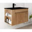 Meuble-lavabo de 30 pouces avec lavabo en céramique noire et tablette ajustable (KD-PACKING)