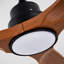  Ventilateur de plafond noir moderne 52 pouces avec lumière et 3 pales en bois massif, télécommande, moteur à courant continu réversible avec DEL à intensité variable-796230918-796230916