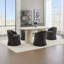 Chaises demi-tonneau revêtues de lin-1644880835