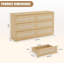 Commode de chambre de bébé en rotin pour chambre à coucher, commode moderne en bois à 6 tiroirs, table d'appoint en bois large-1293517745