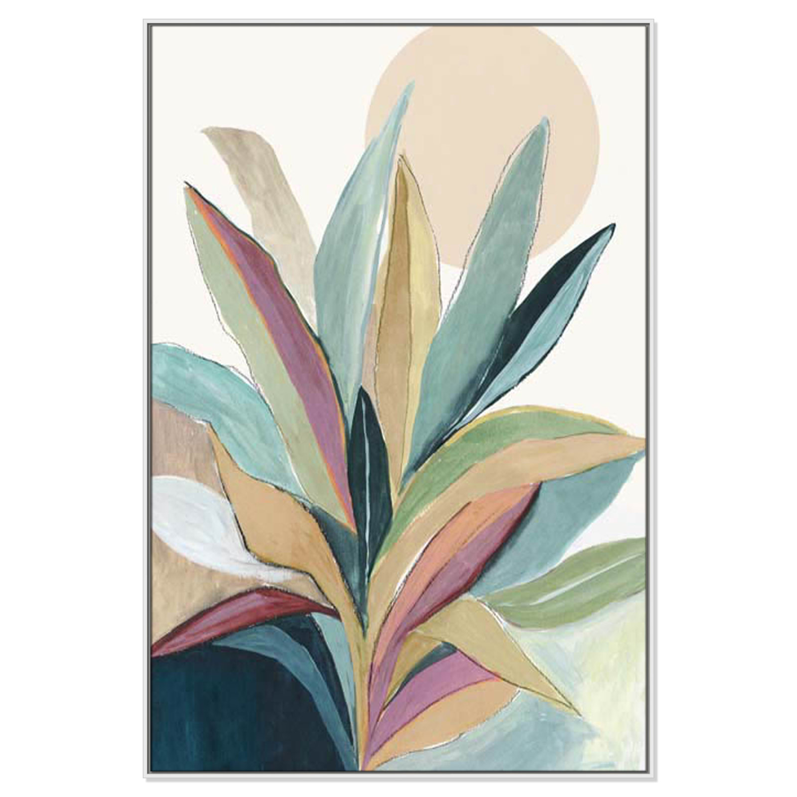 Sherbrooke Sunny Bright Leaves I by Asia Jensen Print, No Mat, White Floater Framed, 61.5" H x 41.5" W x 2" D