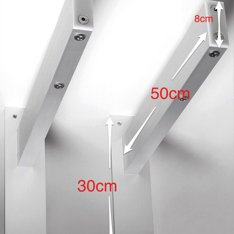 Steel Foldable Wall Mounted Drying Rack, 130cm H x 38cm W x 17cm D