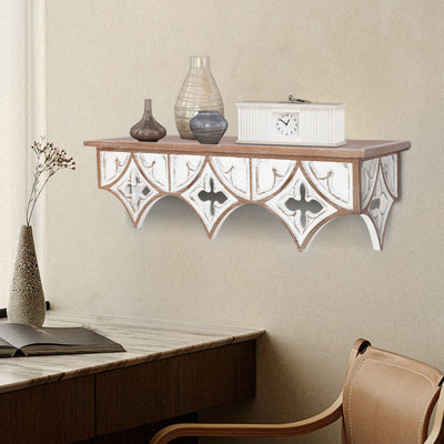 Tablette murale antique pour décoration murale (23,62 x 7,08 x 6,6 po)