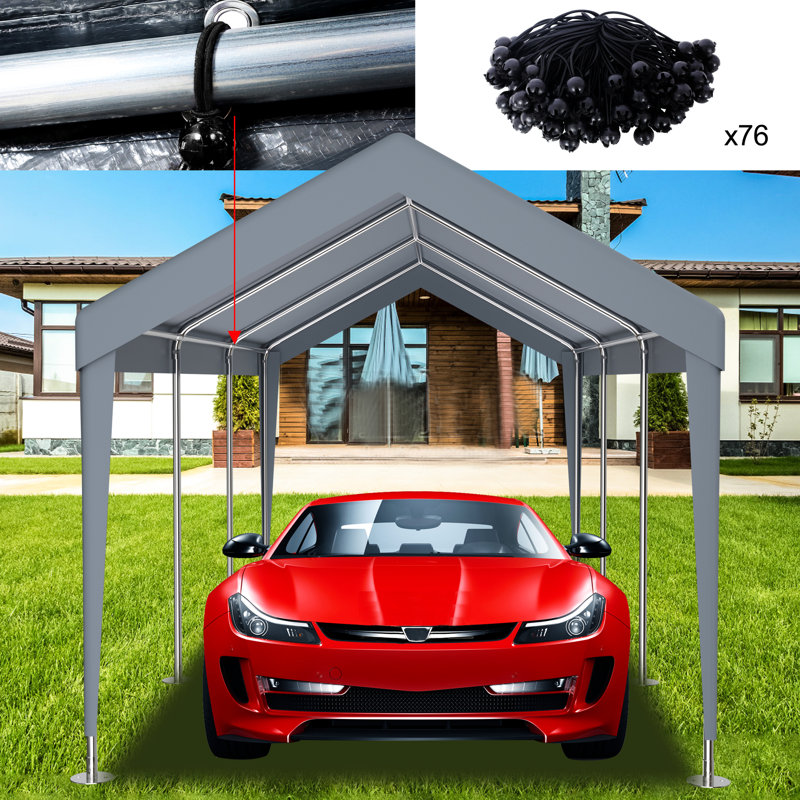 Toile de remplacement pour abri d'auto 12 x 20 pi - imperméable,. 76 boucles élastiques. Polypropylène gris. Installation simple et espace de rangement. Polyvalent pour les besoins extérieurs, imperméable et protégé. Rapide
