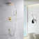 Shower Faucet Set System with Handheld Shower and Brass Rough-in Valve