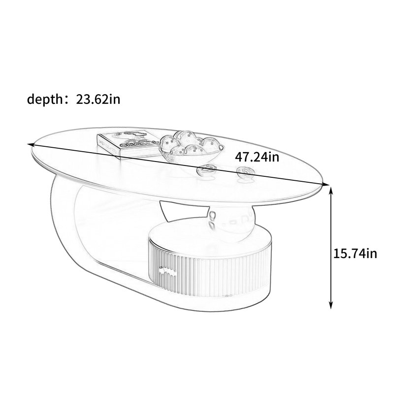 Carthage, Noir, H 15,74 po x L 47,24 po x l 23,62 po, Noir