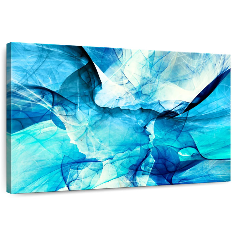 Avery bleu flou abstrait, H 20 po x l 30 po