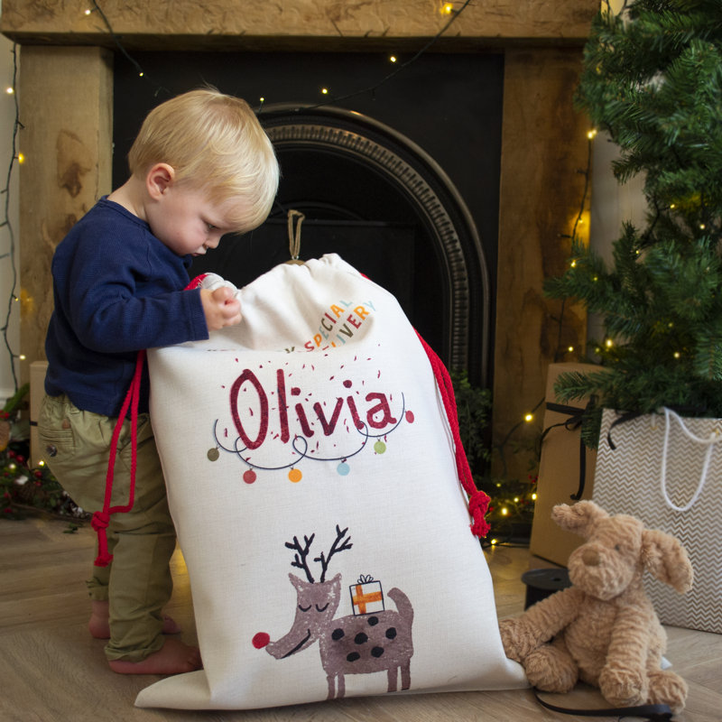 Personalised Reindeer Santa Sack, Yes