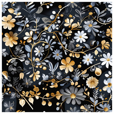 Édredon doré à motif floral