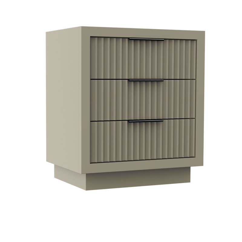 Meuble-lavabo simple à trois tiroirs Lecrieú, 30", Olive française, Noir mat