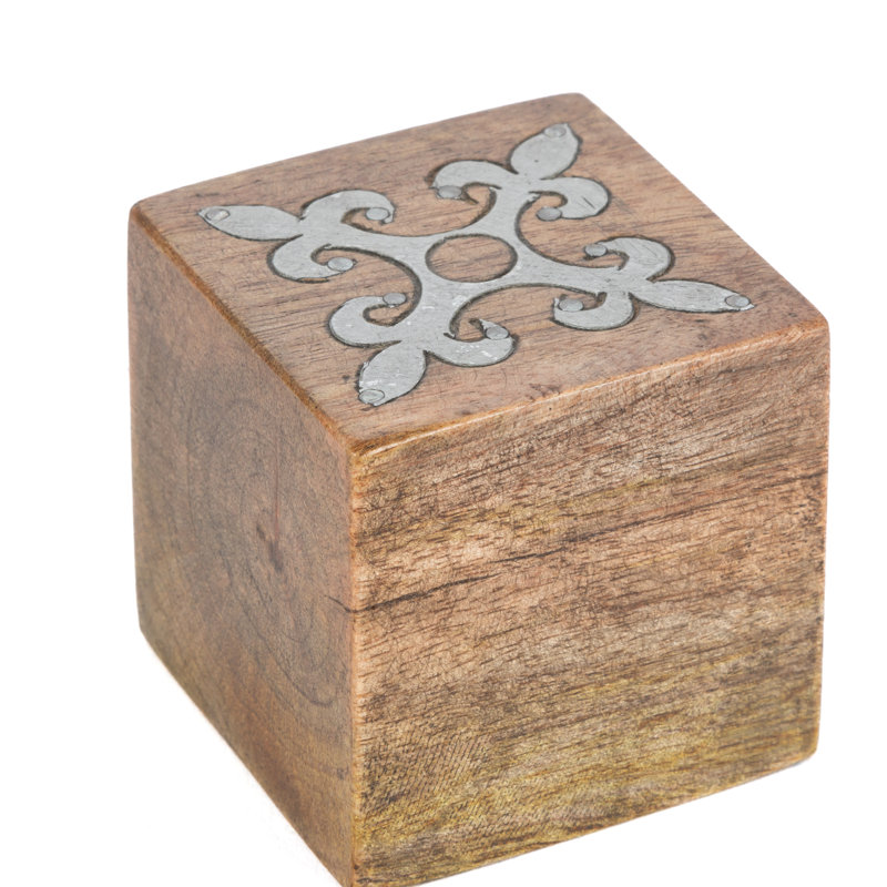 Rustic Mango Wood and Metal Tic Tac Toe Game