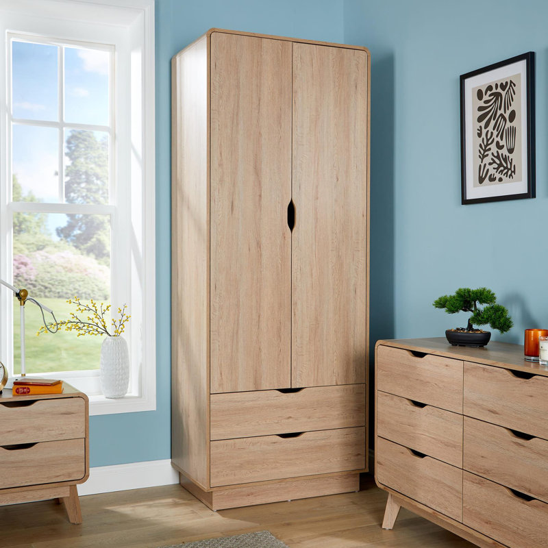 Udall 2 Door Wardrobe with Storage Drawers