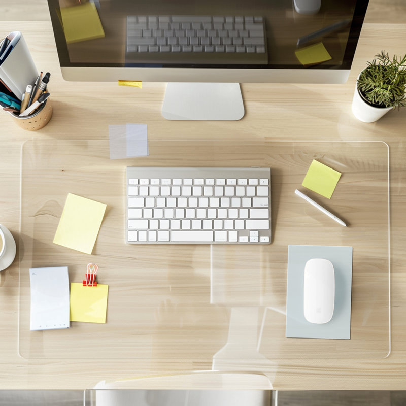 PVC Clear Dining Table Office Desk Mat Table Cover, 30cm W x 60cm L
