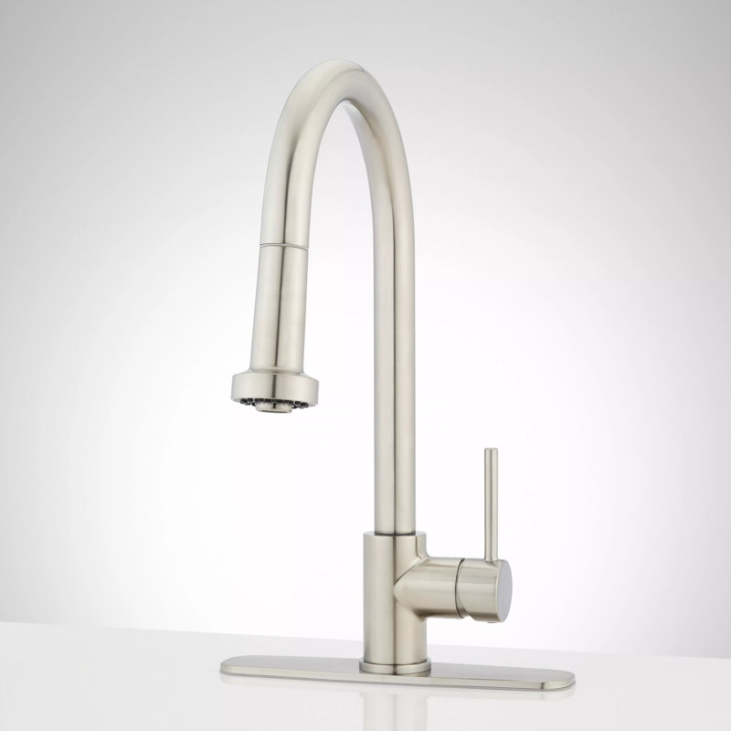 Ridgeway Single Hole Pull Down Touchless Kitchen Faucet with Deck Plate, Stainless Steel