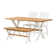 Chelsea 72" Wide Farmhouse Style Table With Crossed Legs Rectangular Dining Table with Bench